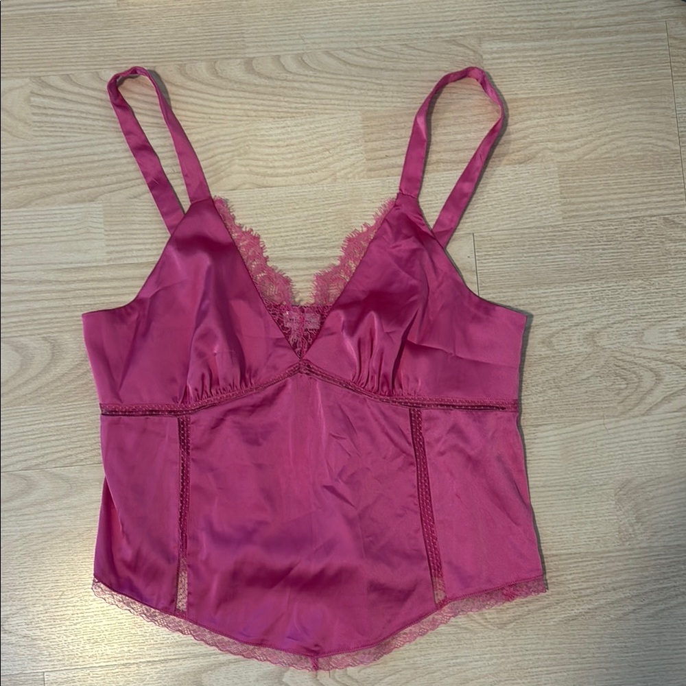 NWT Elegant Pink Lace Trim Camisole